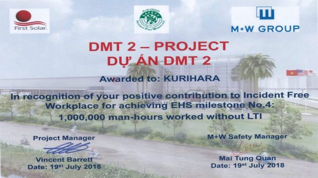 DMT 2 Project - Incident Free Workplace For Achieving 1,000,000 Man-Hours